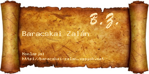 Baracskai Zalán névjegykártya